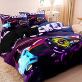 Racing Theme Bedding Set  Neon Gaming Design - Detailed view