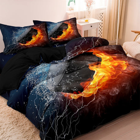 Sports Bedding Set  Fire and Ice Hockey Design - Product detail 5