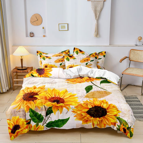 Sunflower Duvet Set  French Garden Floral Design - Product showcase