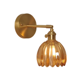 Art Deco Wall Sconce  Amber Glass Tulip Shade - Detailed view