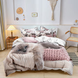 Cotton Duvet Cover Set  Cat Print Design With Knit Pattern - Product detail 6