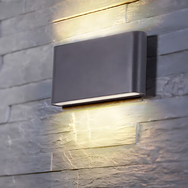 Modern Outdoor Wall Light  Waterproof LED Black Aluminum - Detailed view