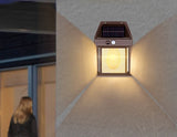 Solar Motion Sensor Wall Light  Modern Black Lantern Design - Detailed view