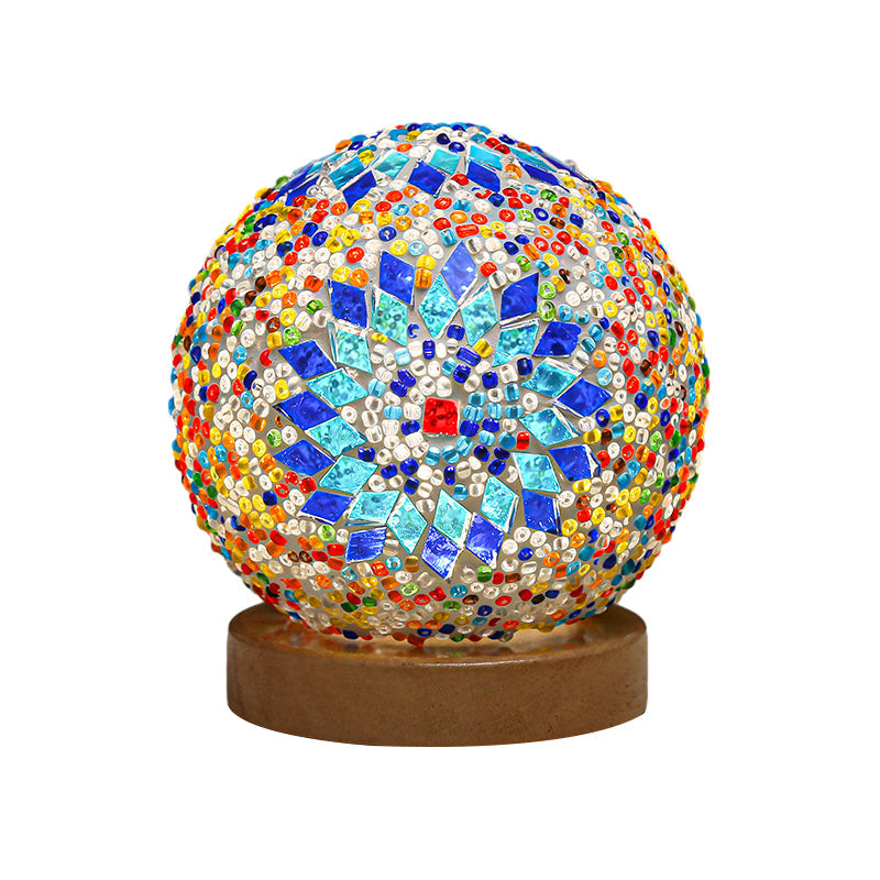 Mosaic Glass Table Lamp  LED Color Changing Night Light - Detailed view