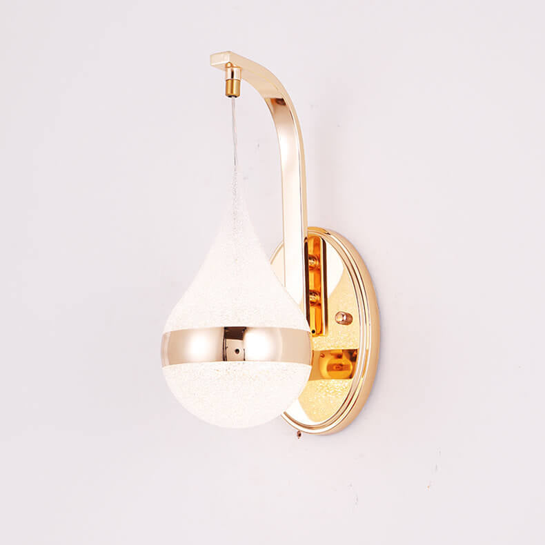 Modern LED Wall Sconce  Teardrop Glass Gold Trim - Product detail 6