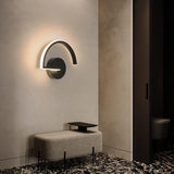 Modern LED Wall Sconce  Curved Aluminum Half-Circle Design - Product detail 5