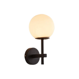 Modern Wall Sconce  Black Aluminum Globe Light - Detailed view