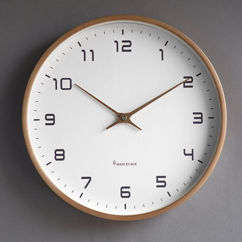 Minimalist Wall Clock  Natural Wood Frame Design - Product detail 4
