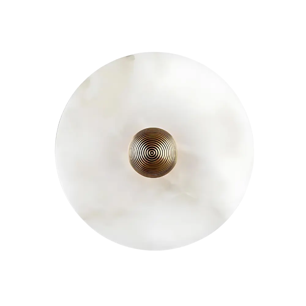 Modern Wall Light  White Glass Disc with Bronze Center - Product detail 13
