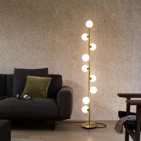 Modern Floor Lamp  Vertical Gold Spheres Design - Product detail 6