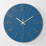 Modern Wall Clock  Blue Face Gold Numbers - Product detail 6