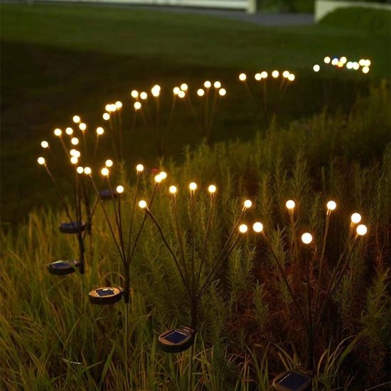 Solar Garden String Lights  Glowing Orb Branch Design - Detailed view