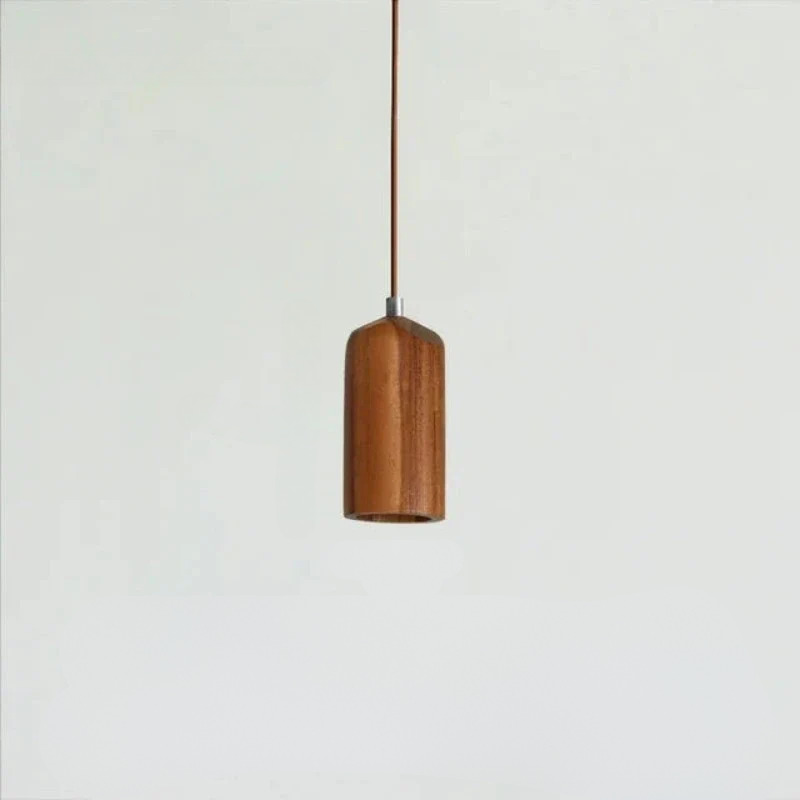 Scandinavian Pendant Light  Natural Wood Cylinder Design - Product detail 12