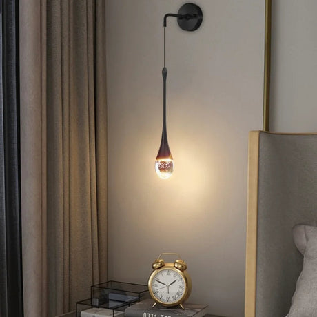 Modern LED Wall Lamp  Crystal Drop Design With Gold Accents - Product detail 8