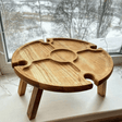 Wooden Wine Picnic Table  Portable Oak Serving Tray Design - Product detail 7