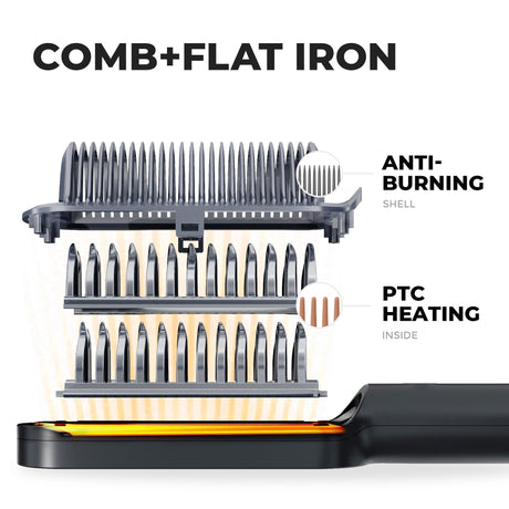 Hair Styling Brush  5 Temperature Settings With Anti-Scald Design - Product detail 5