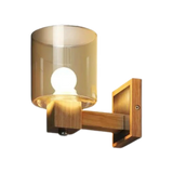 Modern Wall Light  Glass Shade with Natural Wood Mount - Product detail 7