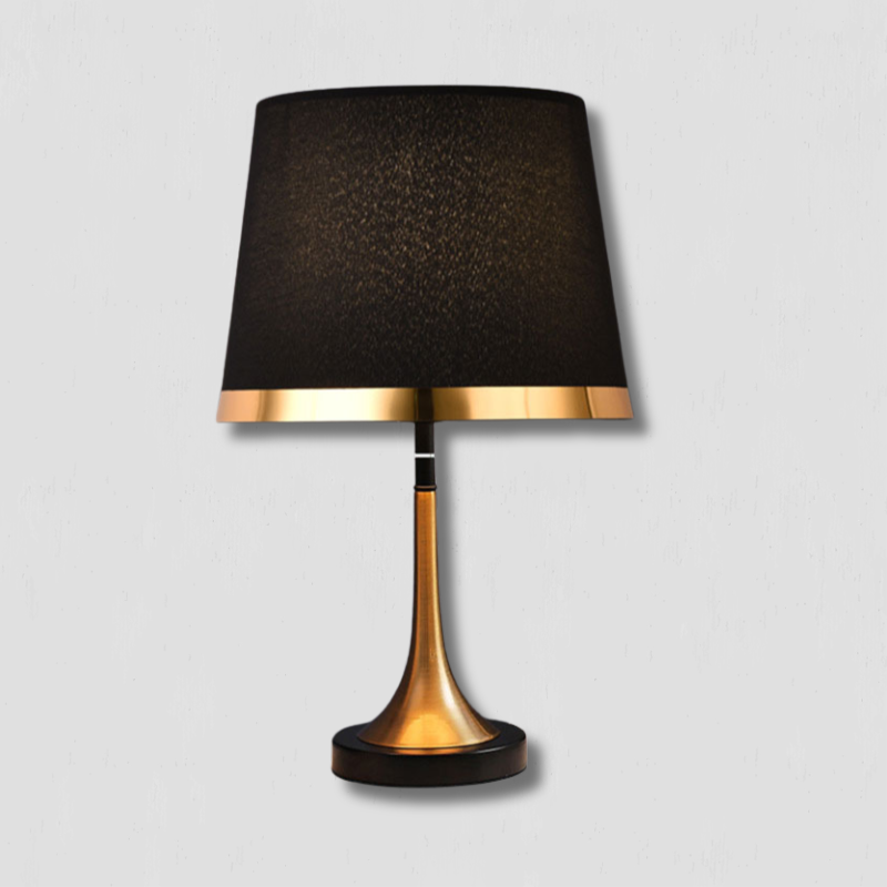 Modern Table Lamp  Black Shade Gold Trim Design - Product detail 6