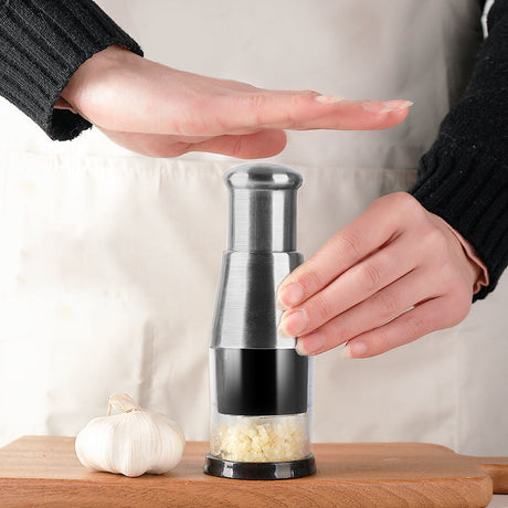 Stainless Steel Garlic Press  Quick Crush Manual Design - Product showcase