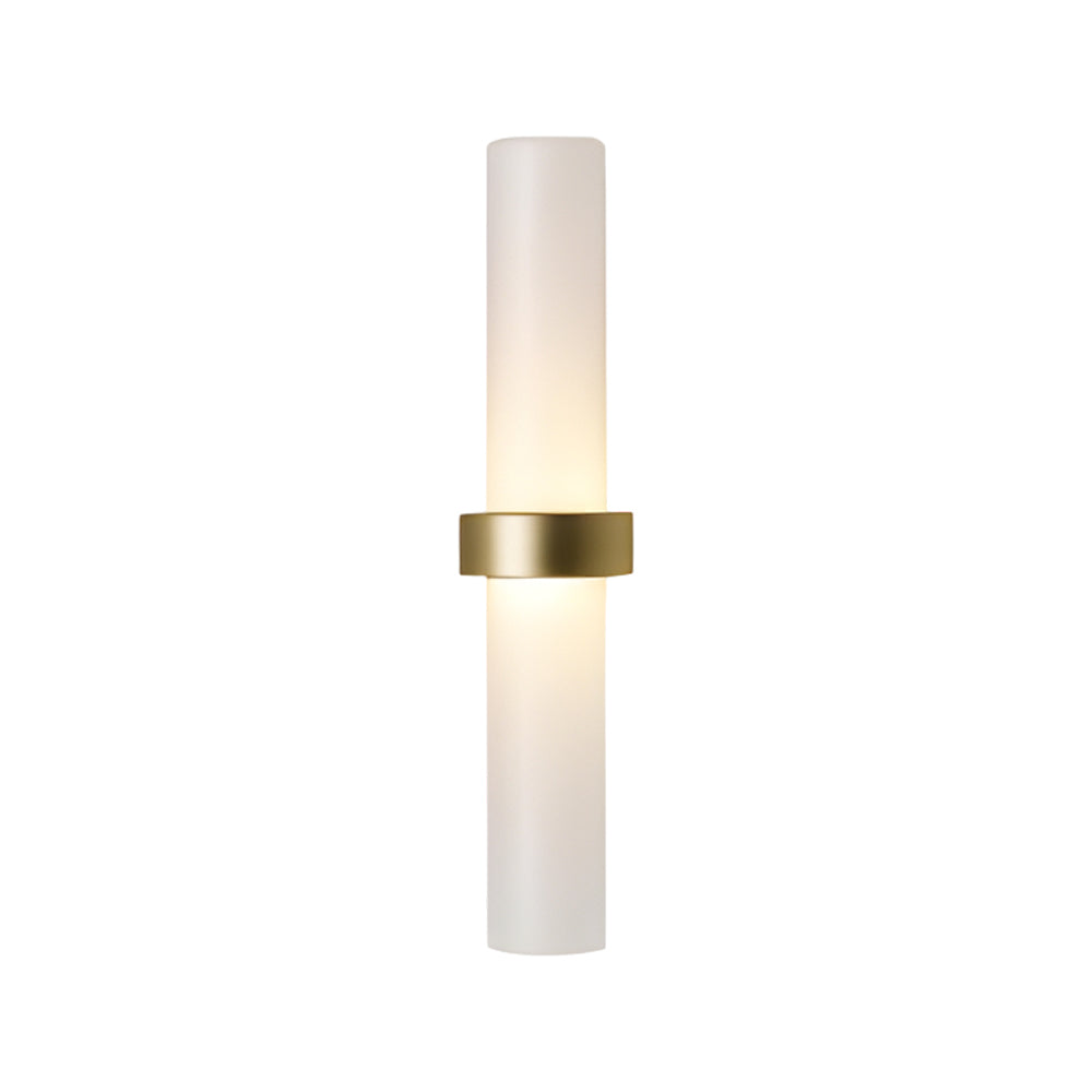 Modern Wall Sconce  Frosted Glass Tube with Brass Accent - Product detail 5