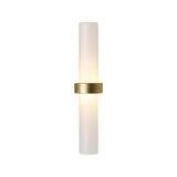 Modern Wall Sconce  Frosted Glass Tube with Brass Accent - Product detail 5