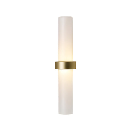 Modern Wall Sconce  Frosted Glass Tube with Brass Accent - Product detail 5