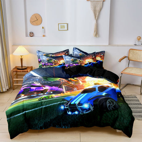 Racing Car Bedding Set  Dynamic Sports Design - Product showcase