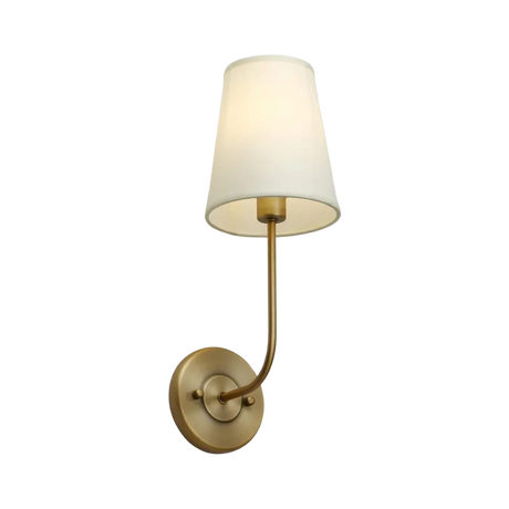 Modern Wall Sconce  Brass Frame with White Fabric Shade - Product detail 6