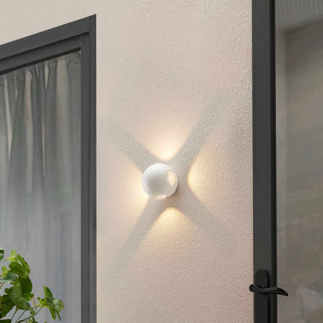 Modern LED Wall Light  Cross Beam Effect White Aluminum - Product showcase