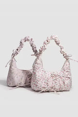Floral Hobo Bag  Ruched Handle Botanical Print - Detailed view