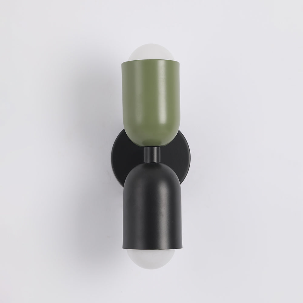 Modern Wall Sconce  Dual Capsule Design in Coral and Cream - Product example