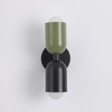 Modern Wall Sconce  Dual Capsule Design in Coral and Cream - Product example