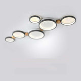 Modern LED Ceiling Light  Gray Metal Triple Ring Design - Detailed view