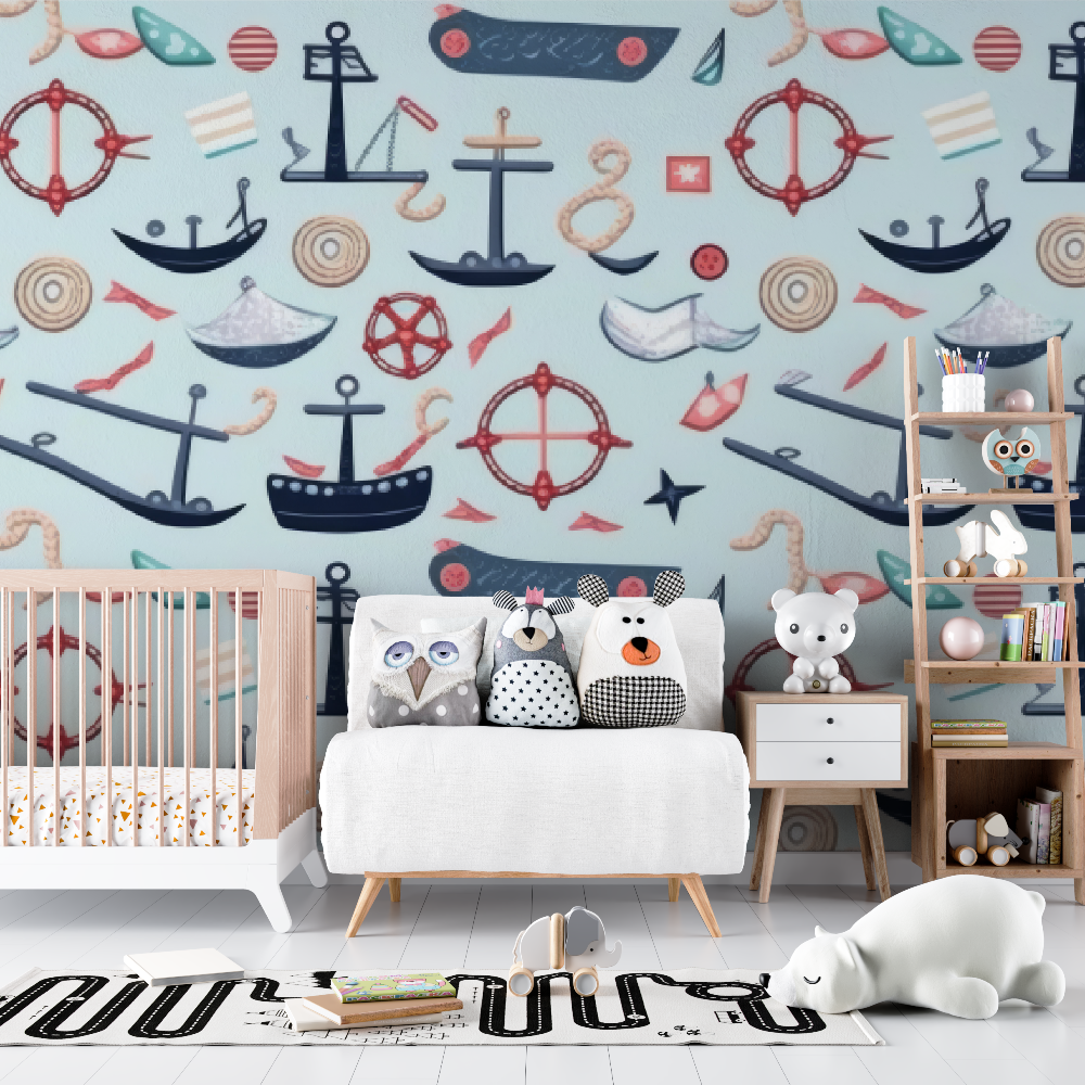 Nautical Mural Wallpaper | Kids Marine Adventure Design