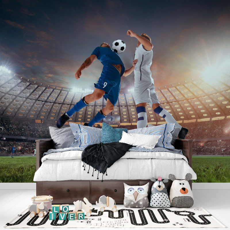 Football Mural Wallpaper | Stadium Match Action Scene