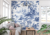 Vintage Mural Wallpaper | Blue and White Toile de Jouy Landscape