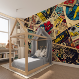 Comic Book Mural Wallpaper | Retro Superhero Collection