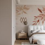 Floral Mural Wallpaper | Terracotta Watercolor Leaves