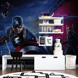 Superhero Mural Wallpaper | Marvel Avengers Night Scene