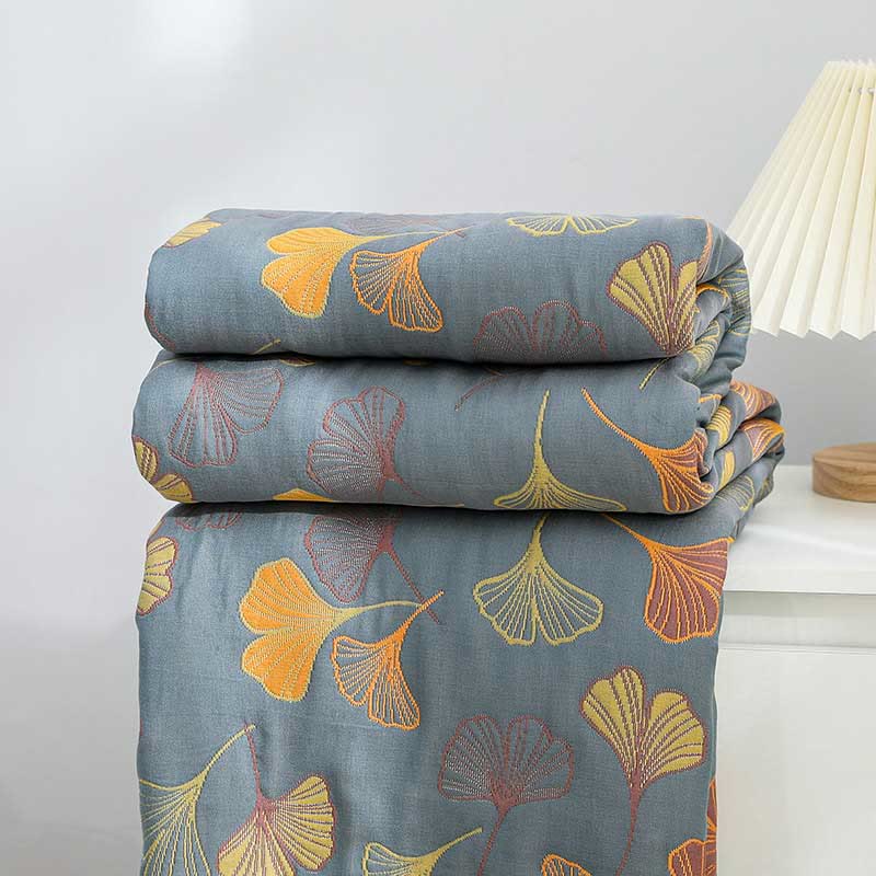 Botanical Duvet Cover  Reversible Cotton Ginkgo Leaf Pattern - Product detail 8