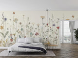 Floral Mural Wallpaper | Watercolor Wildflower Garden Design