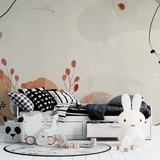 Abstract Mural Wallpaper | Modern Terracotta Design with Organic Lines