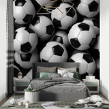 Football Mural Wallpaper | 3D Soccer Ball Pattern