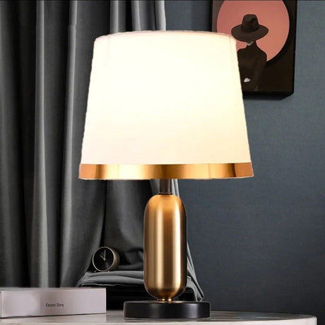 Modern Table Lamp  Black Shade Gold Trim Design - Product detail 9
