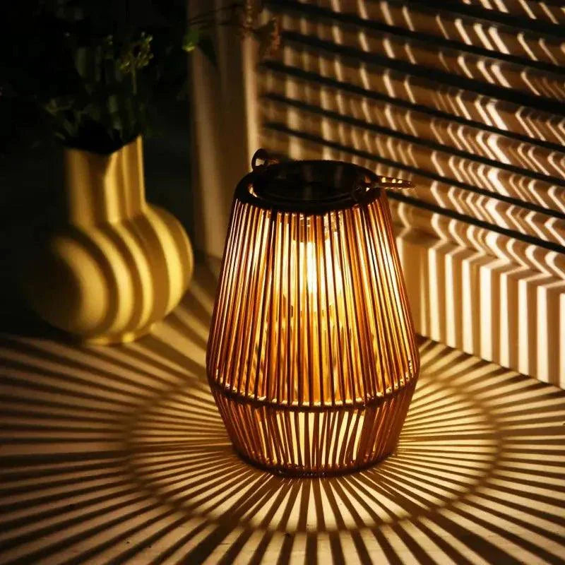 Handwoven Outdoor Lantern  Waterproof Garden Light - Detailed view