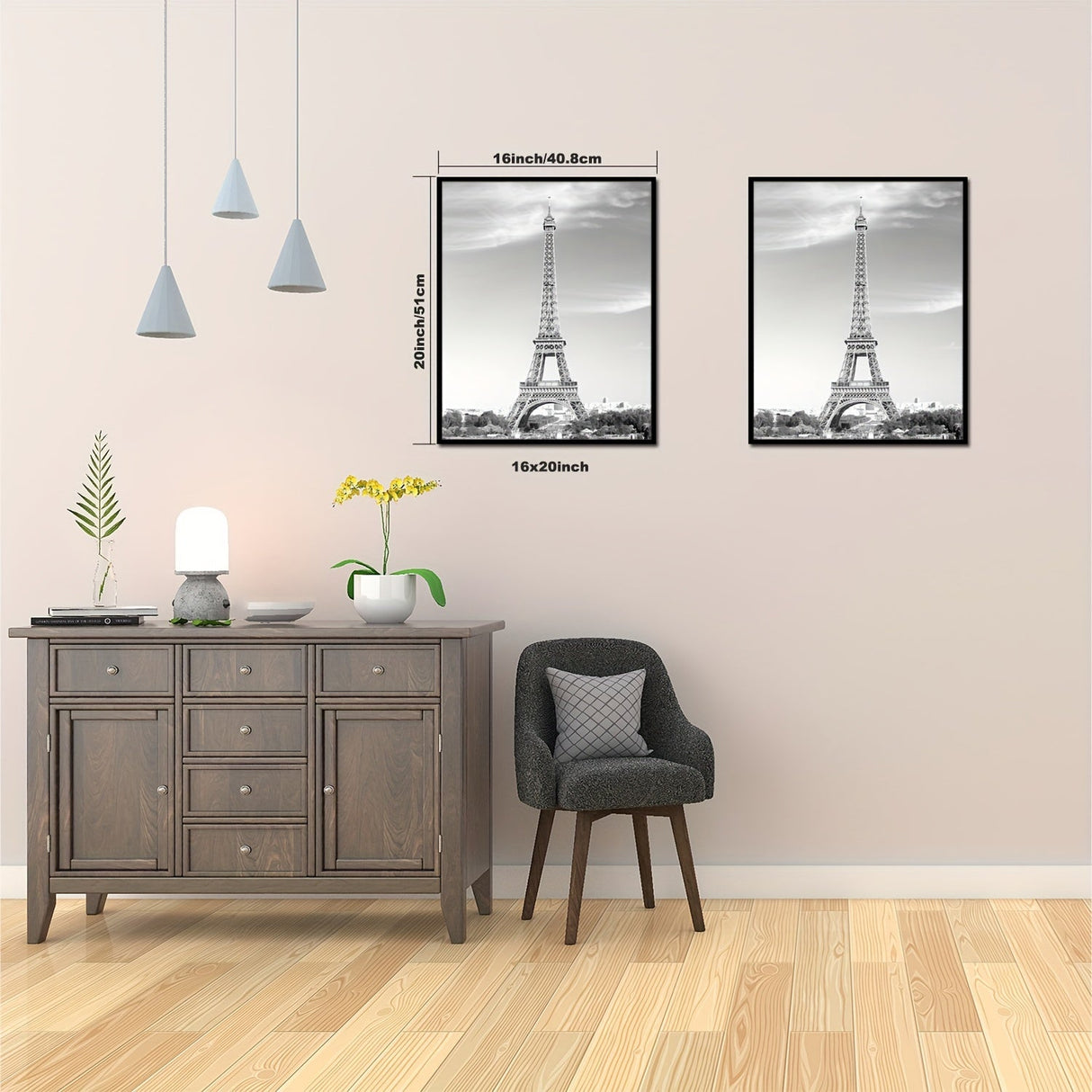Modern Picture Frame Set  Black Gallery Style 20x28 Frames - Product detail 5
