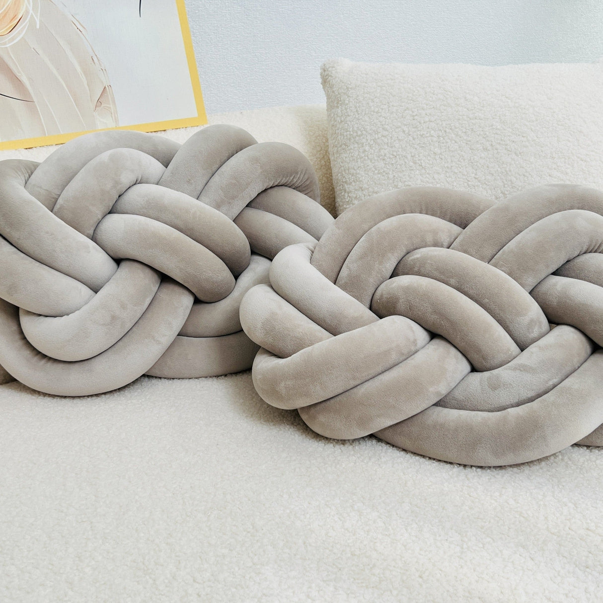 Decorative Knot Cushions  Plush Braided Design - Product detail 6