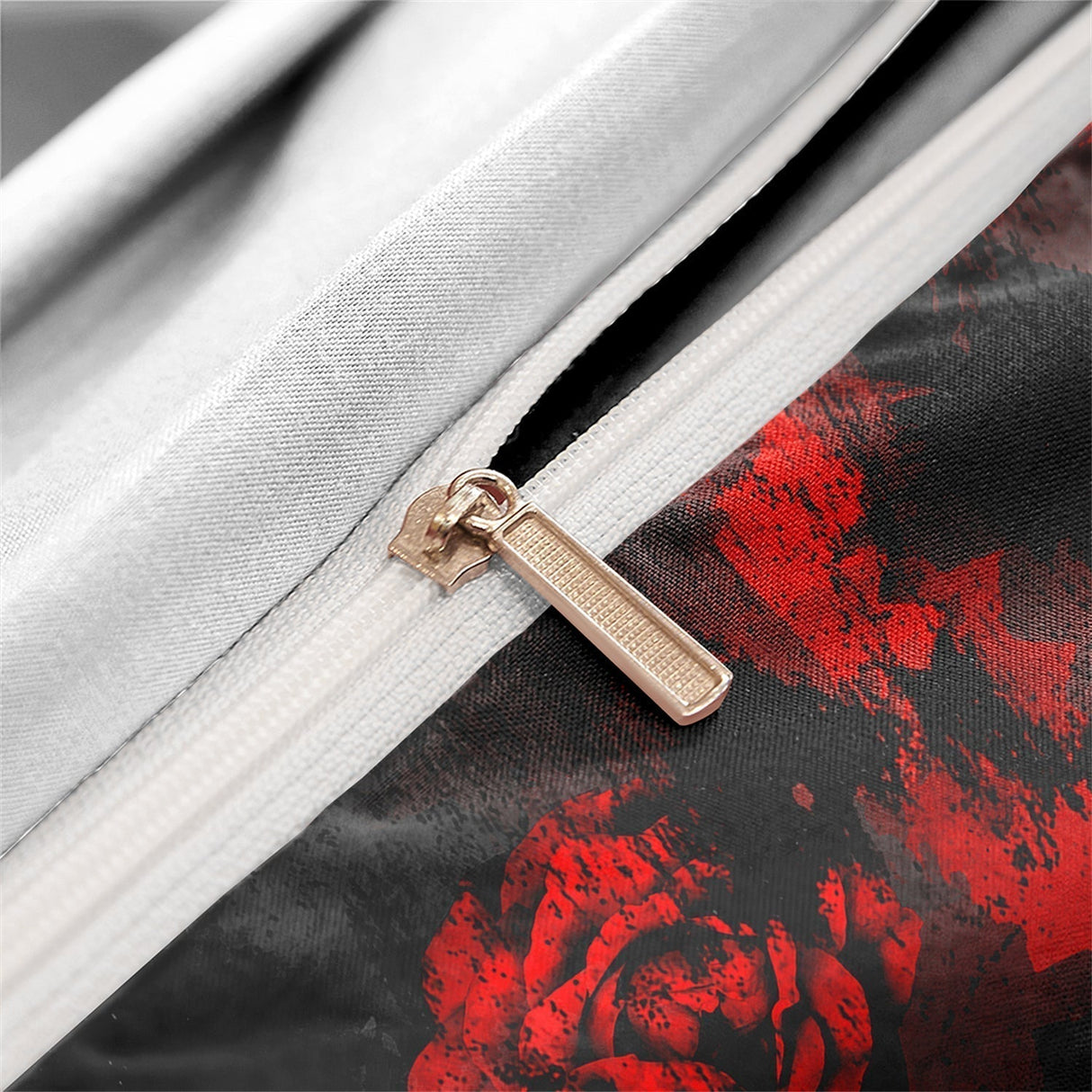Gothic Bedding Set  Black Red Rose Skull Design - Product detail 6