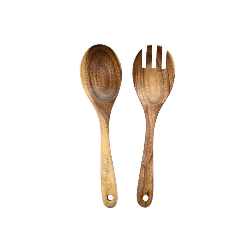 Wooden Salad Servers  Natural Grain Serving Set - Product example