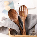 Wooden Salad Servers  Natural Grain Serving Set - Product detail 6